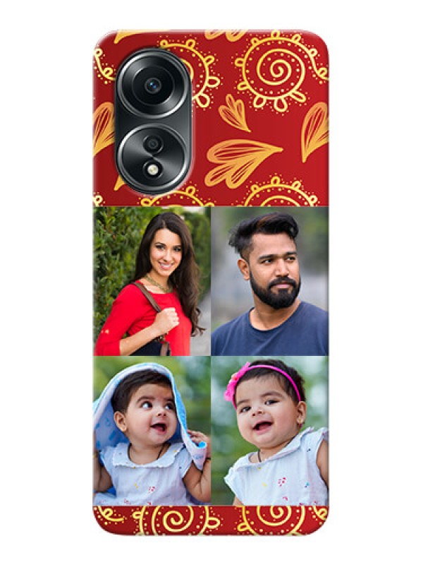 Custom Oppo A58 Mobile Phone Cases: 4 Image Traditional Design