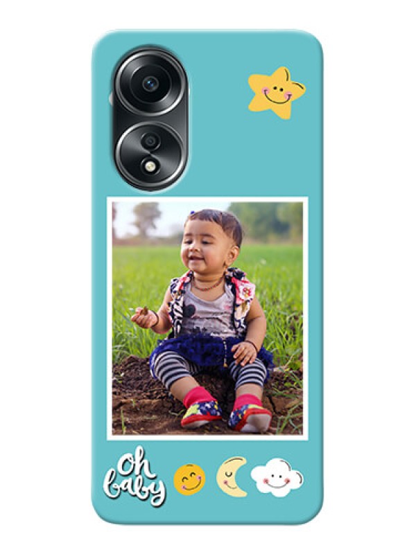 Custom Oppo A58 Personalised Phone Cases: Smiley Kids Stars Design