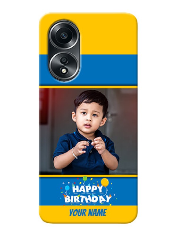 Custom Oppo A58 Mobile Back Covers Online: Birthday Wishes Design