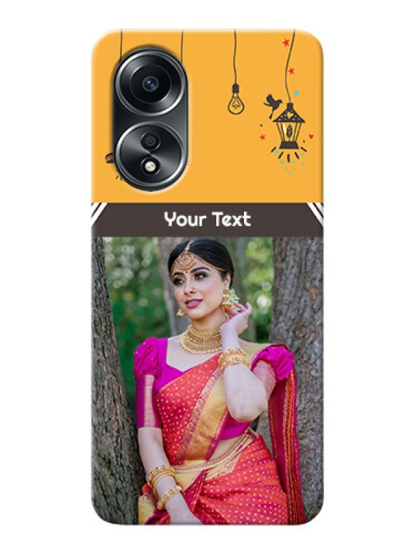 Custom Oppo A58 custom back covers with Family Picture and Icons