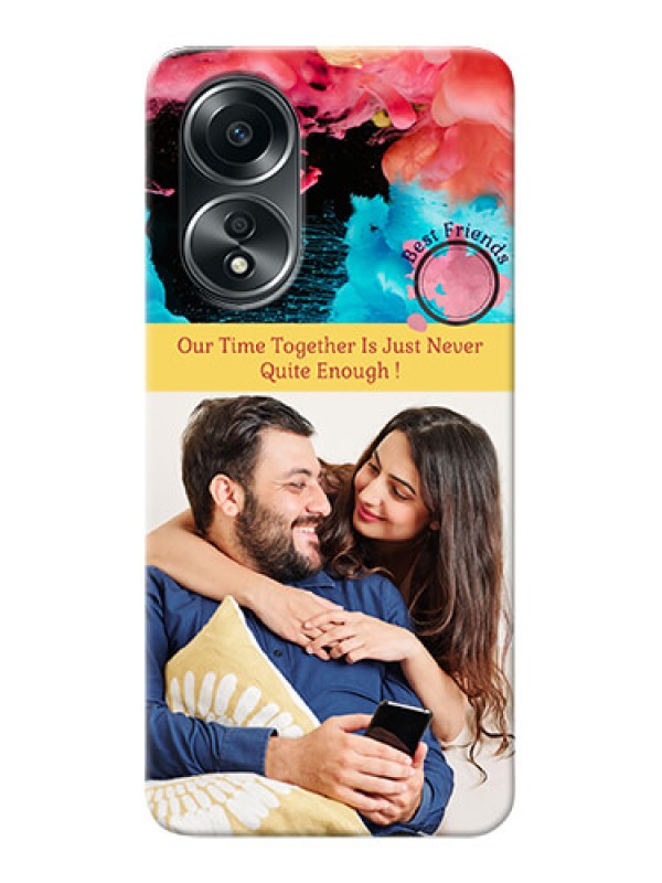 Custom Oppo A58 Mobile Cases: Quote with Acrylic Painting Design