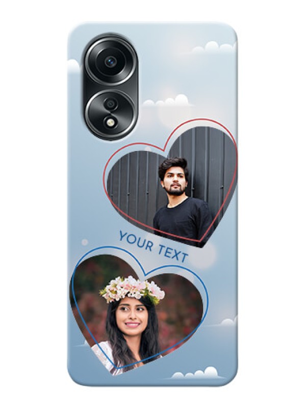 Custom Oppo A58 Phone Cases: Blue Color Couple Design