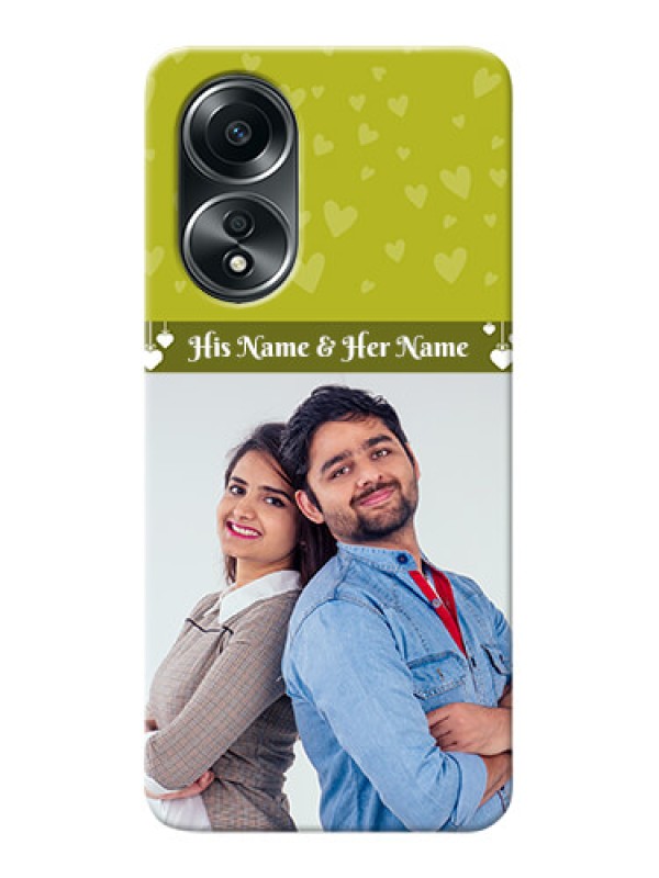 Custom Oppo A58 custom mobile covers: You & Me Heart Design