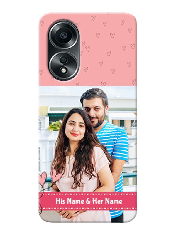 Custom Oppo A58 phone back covers: Love Design Peach Color