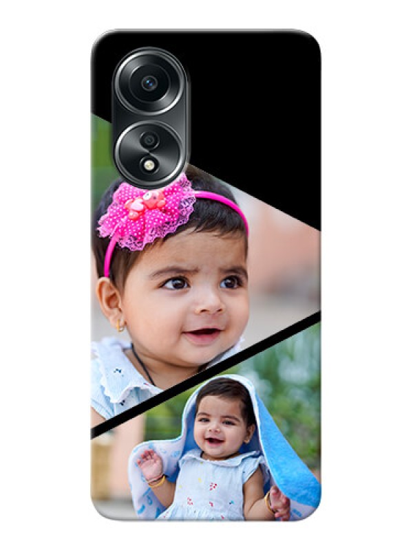 Custom Oppo A58 mobile back covers online: Semi Cut Design