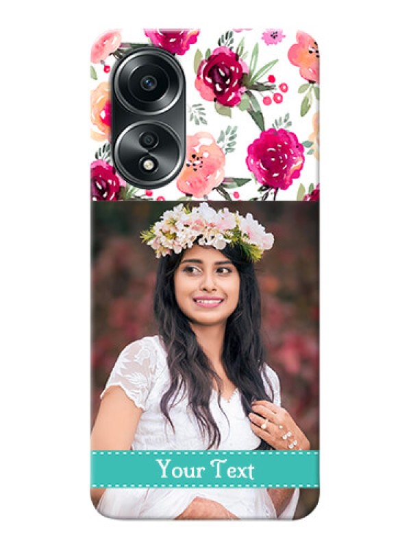 Custom Oppo A58 Personalized Mobile Cases: Watercolor Floral Design