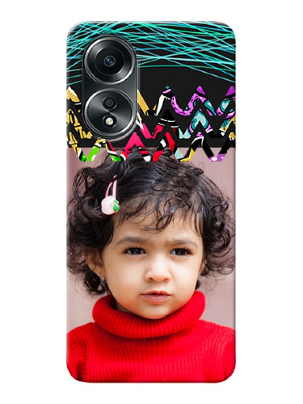 Custom Oppo A58 personalized phone covers: Neon Abstract Design