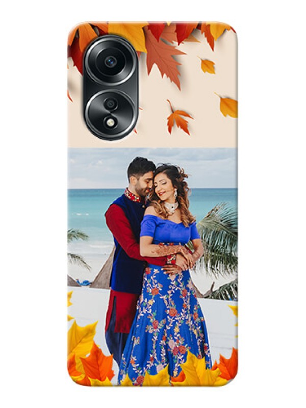Custom Oppo A58 Mobile Phone Cases: Autumn Maple Leaves Design