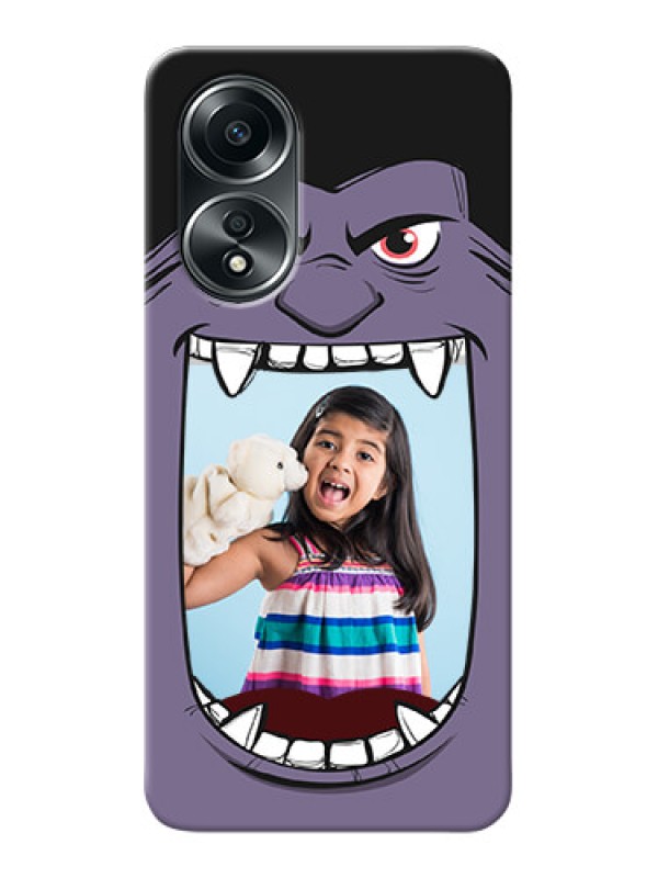Custom Oppo A58 Personalised Phone Covers: Angry Monster Design