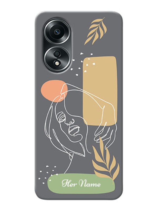 Custom Oppo A58 Custom Phone Case with Gazing Woman line art Design