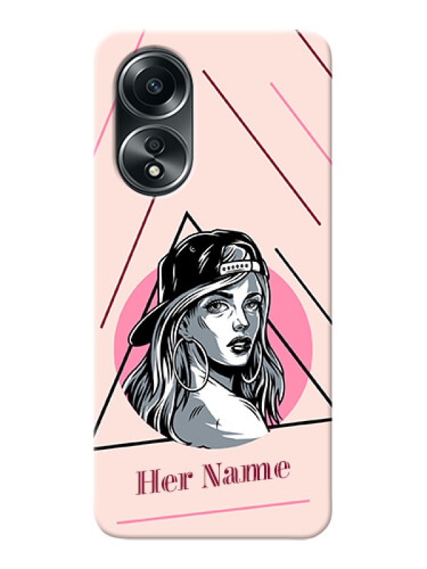 Custom Oppo A58 Personalized Phone Case with Rockstar Girl Design