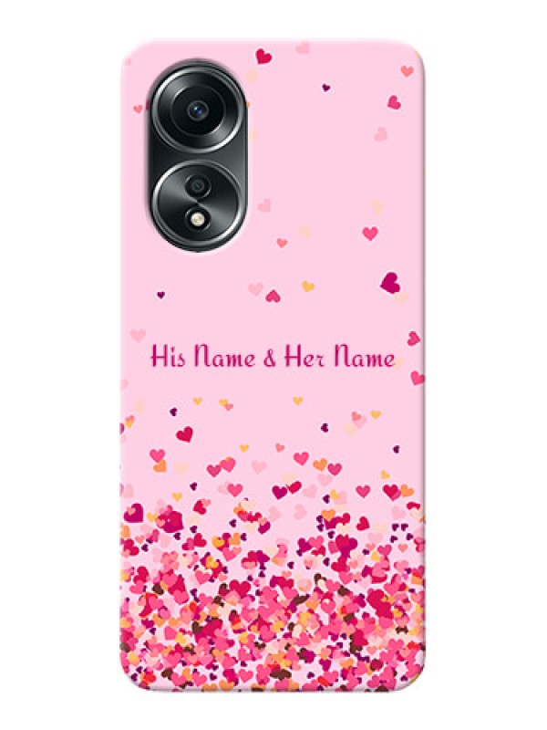 Custom Oppo A58 Photo Printing on Case with Floating Hearts Design