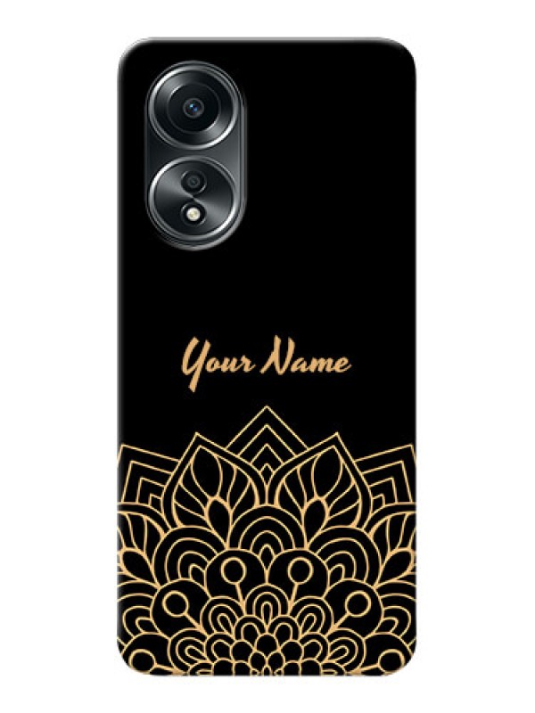 Custom Oppo A58 Custom Phone Case with Golden mandala Design
