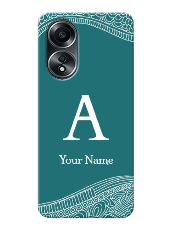 Custom Oppo A58 Personalized Phone Case with line art pattern with custom name Design
