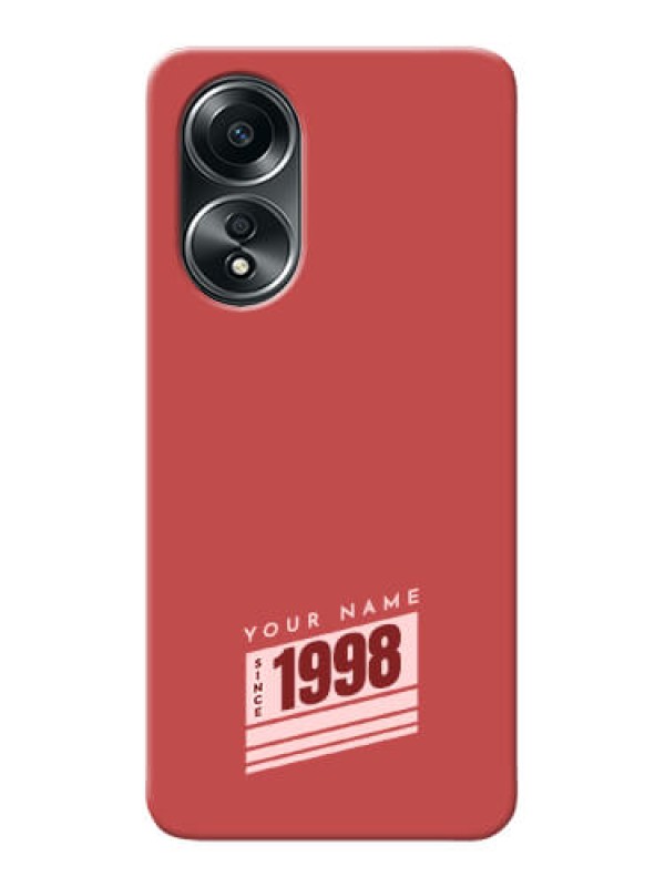 Custom Oppo A58 Custom Phone Case with Red custom year of birth Design