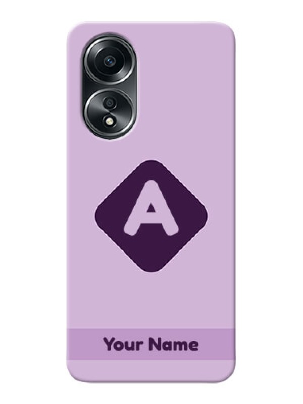 Custom Oppo A58 Custom Mobile Case with Custom Letter in curved badge Design