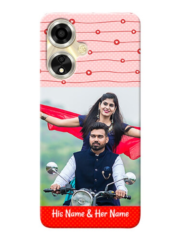 Custom Oppo A59 5G Custom Phone Cases: Red Pattern Case Design