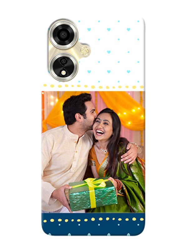 Custom Oppo A59 5G Phone Covers: White and Blue Abstract Design