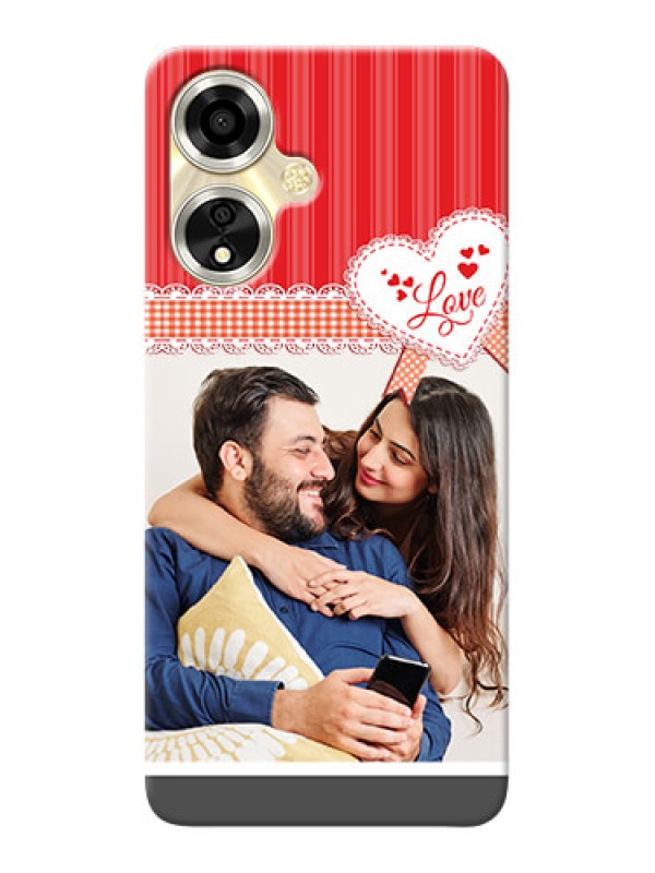 Custom Oppo A59 5G phone cases online: Red Love Pattern Design