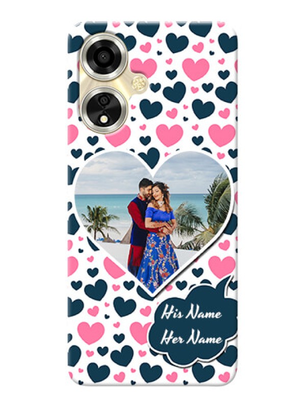 Custom Oppo A59 5G Mobile Covers Online: Pink And Blue Heart Design