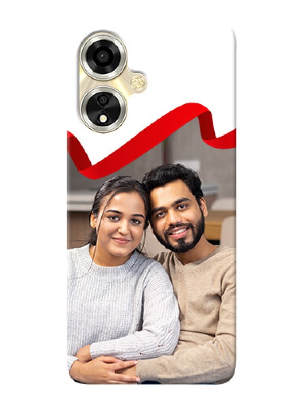 Custom Oppo A59 5G custom phone cases: Red Ribbon Frame Design