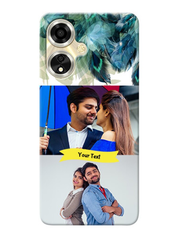 Custom Oppo A59 5G Phone Cases: Image with Boho Peacock Feather Design