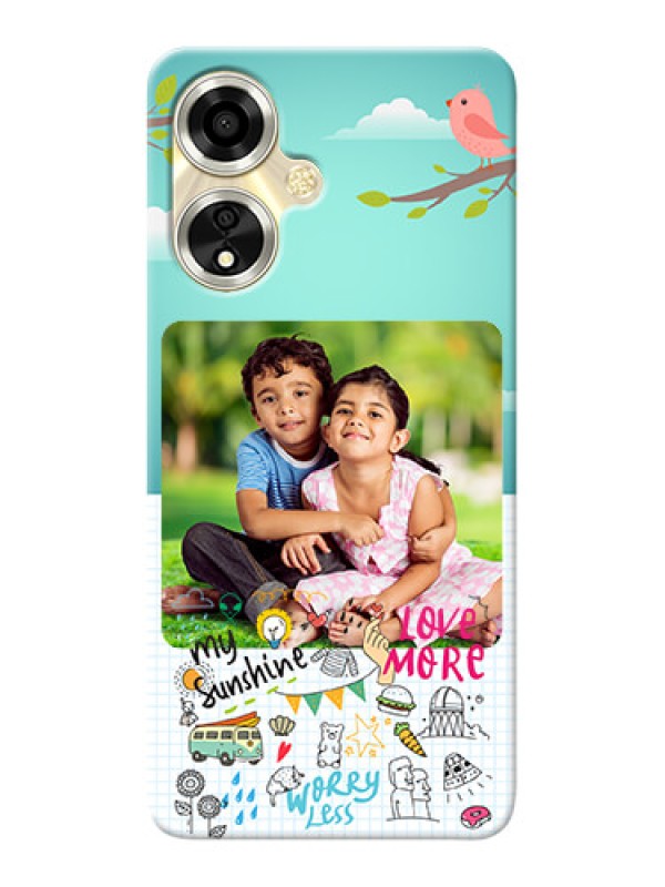 Custom Oppo A59 5G phone cases online: Doodle love Design