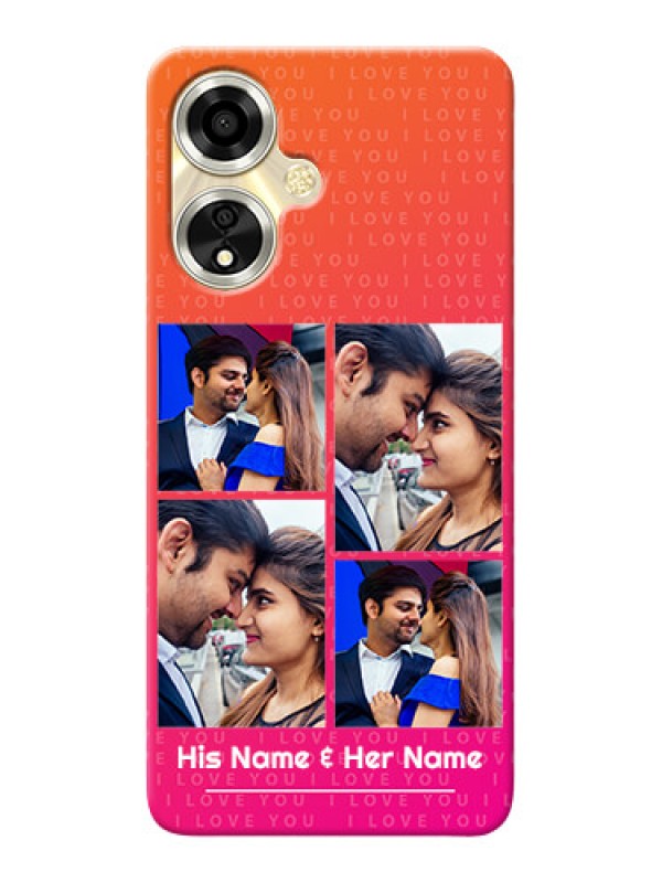 Custom Oppo A59 5G custom back covers: I Love You Pink Design