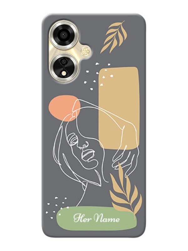 Custom Oppo A59 5G Custom Phone Case with Gazing Woman line art Design