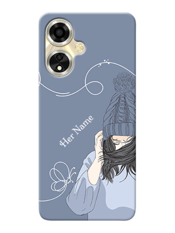 Custom Oppo A59 5G Custom Mobile Case with Girl in winter outfit Design