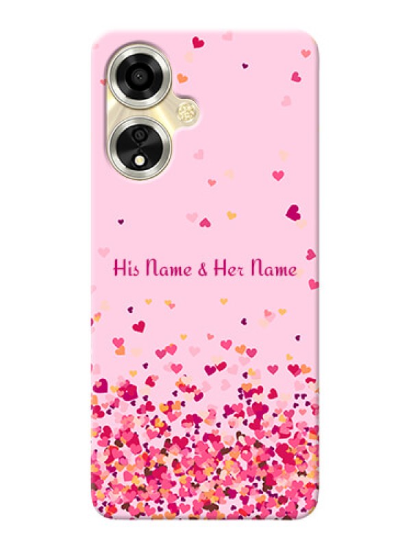 Custom Oppo A59 5G Photo Printing on Case with Floating Hearts Design