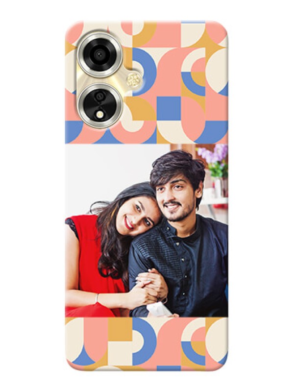 Custom Oppo A59 5G Photo Printing on Case with Semicircle Maze Pattern Design