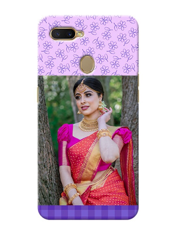 Custom Oppo A5s Mobile Cases: Purple Floral Design