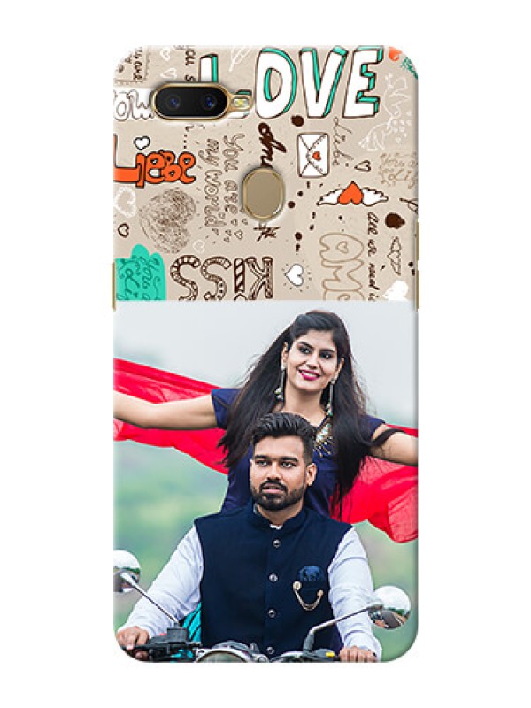 Custom Oppo A5s Personalised mobile covers: Love Doodle Pattern 