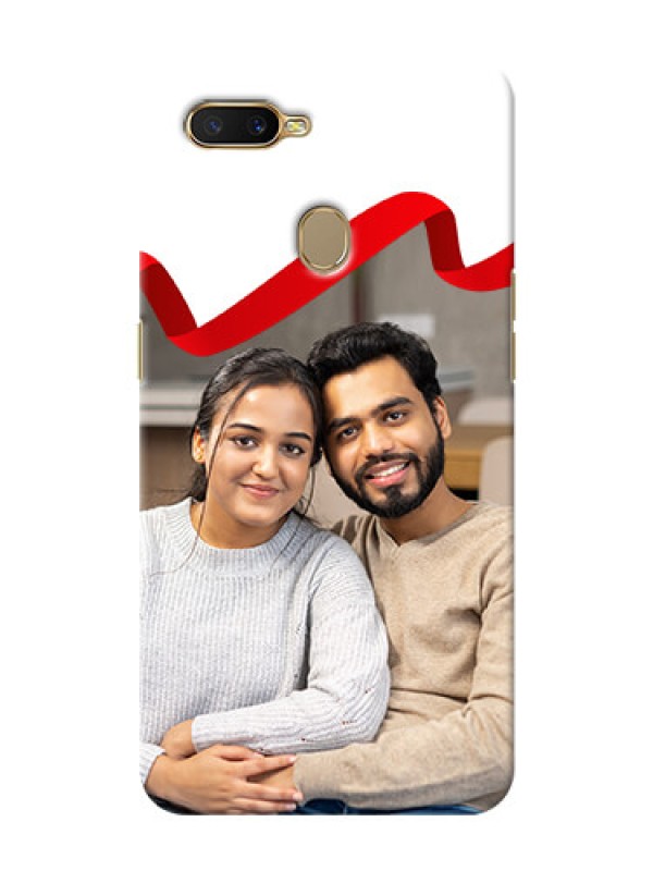 Custom Oppo A5s custom phone cases: Red Ribbon Frame Design