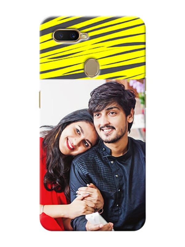 Custom Oppo A5s Personalised mobile covers: Yellow Abstract Design