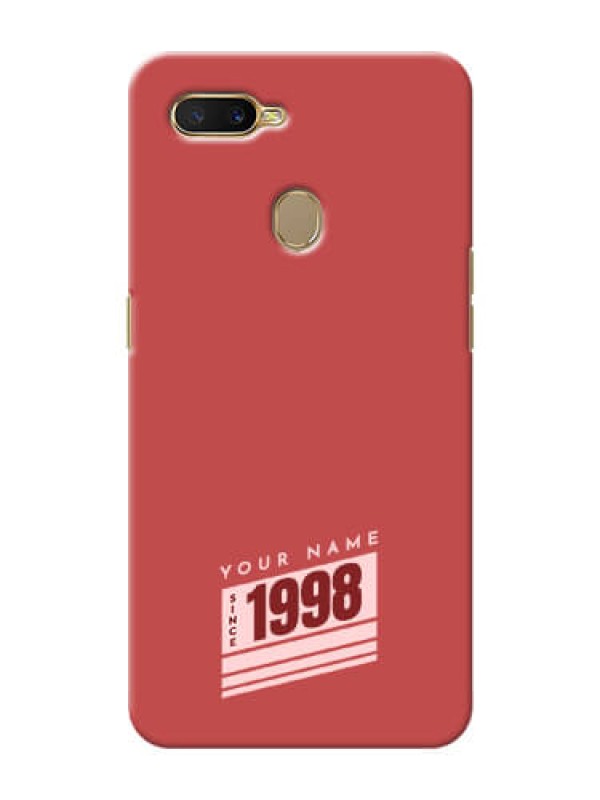 Custom Oppo A5S Phone Back Covers: Red custom year of birth Design