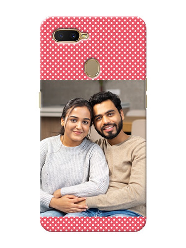 Custom Oppo A7 Custom Mobile Case with White Dotted Design