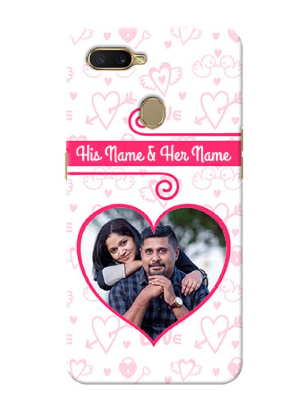 Custom Oppo A7 Personalized Phone Cases: Heart Shape Love Design