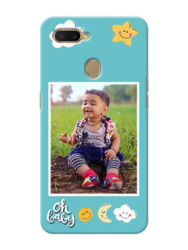 Custom Oppo A7 Personalised Phone Cases: Smiley Kids Stars Design
