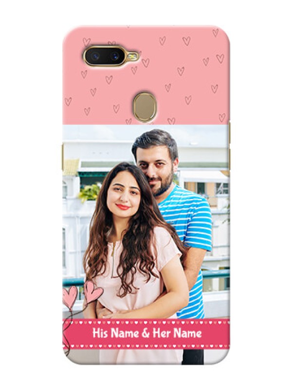 Custom Oppo A7 phone back covers: Love Design Peach Color