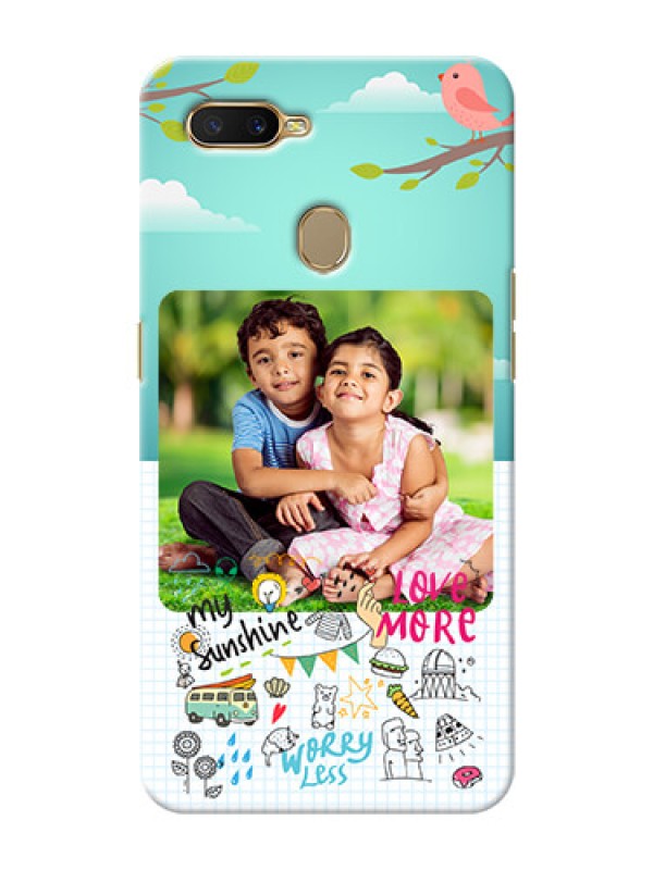 Custom Oppo A7 phone cases online: Doodle love Design
