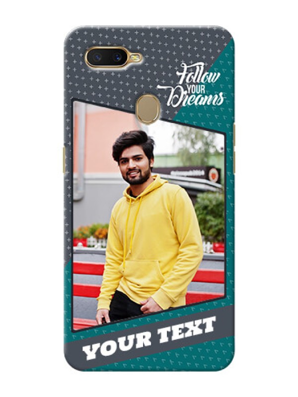 Custom Oppo A7 Back Covers: Background Pattern Design with Quote