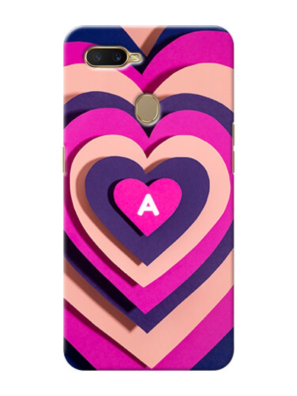Custom Oppo A7 Custom Mobile Case with Cute Heart Pattern Design
