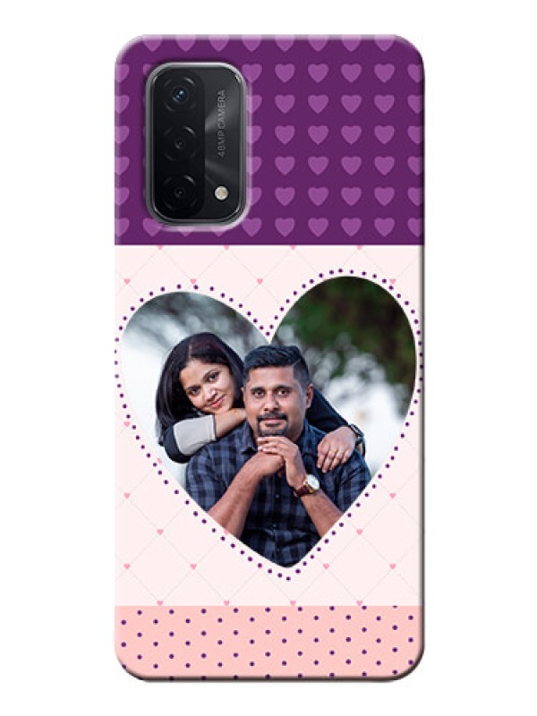 Custom Oppo A74 5G Mobile Back Covers: Violet Love Dots Design