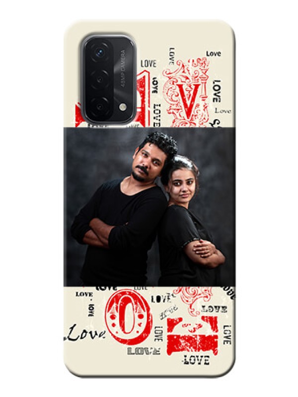 Custom Oppo A74 5G mobile cases online: Trendy Love Design Case