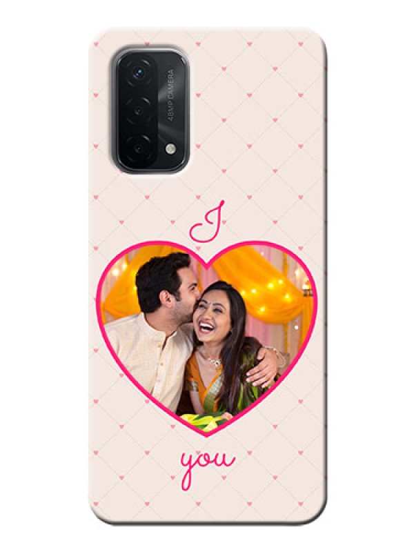 Custom Oppo A74 5G Personalized Mobile Covers: Heart Shape Design