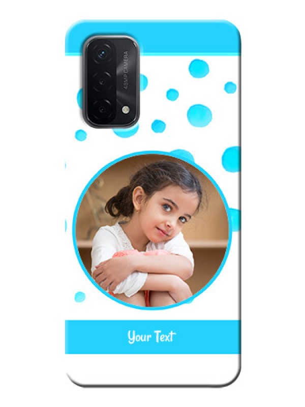Custom Oppo A74 5G Custom Phone Covers: Blue Bubbles Pattern Design