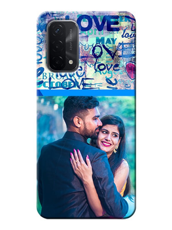Custom Oppo A74 5G Mobile Covers Online: Colorful Love Design