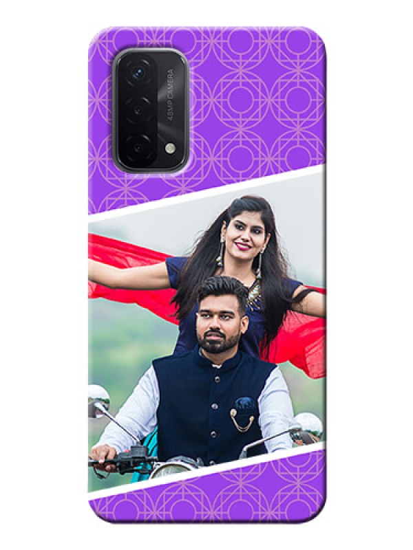Custom Oppo A74 5G mobile back covers online: violet Pattern Design